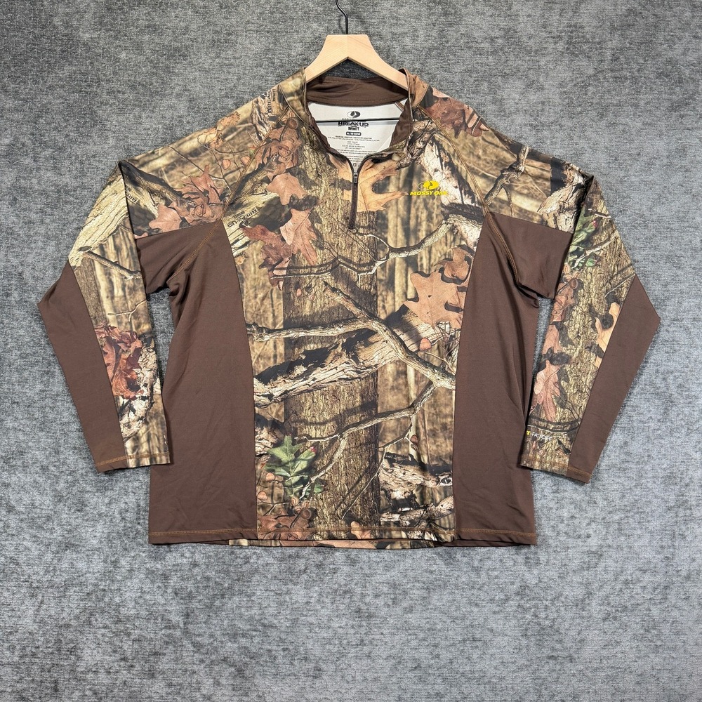 Mossy Oak Break-Up Infinity Half Zip‎ Hunting Shirt Scent Factor Camo XL